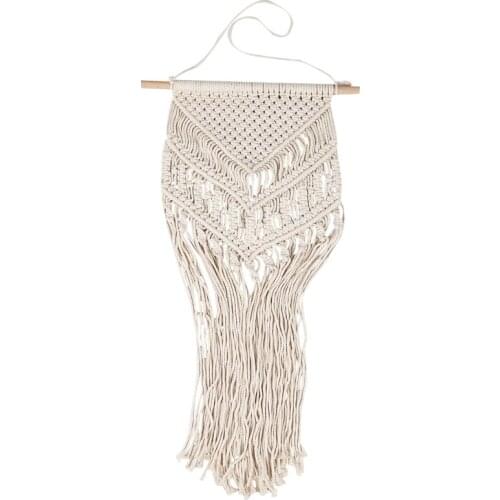 Macrame Woven Wall Hanging Boho Style Bohemian Home Geometric Art Decor Beautiful Apartment Dorm Room Decoration