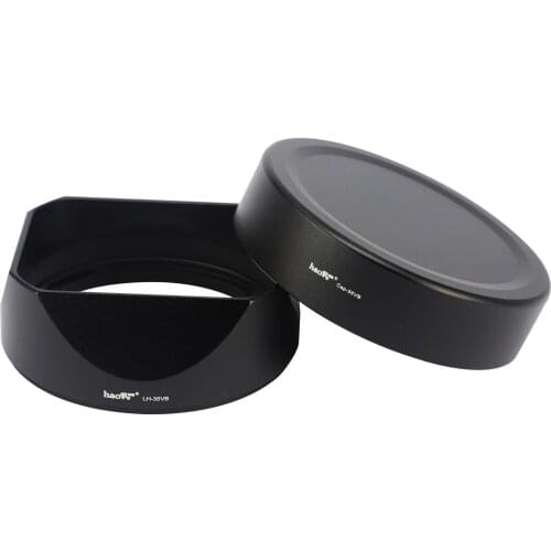 Haoge LH-35VB Camera Lens Hood Metal Square Bayonet for Fujifilm XF35mm F2 R WR, XF23mmF2 R WR XC 35mm F2 With Metal Front Cap