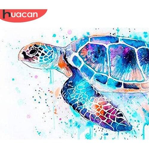 HUACAN Diamond Painting Kit Tortoise Color Home Decor Diamond Mosaic Embroidery Sea Turtle Animal Wall Stickers