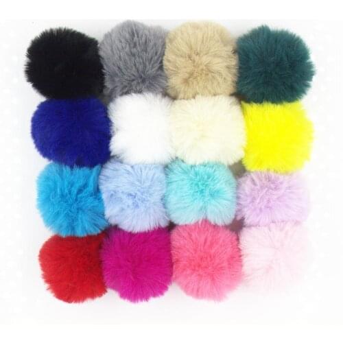 Pack of 12 DIY 6cm 2.36inch Faux Fur Pompoms for Hat Rex Rabbit fur Ball Keychain Bag Charm Accessories