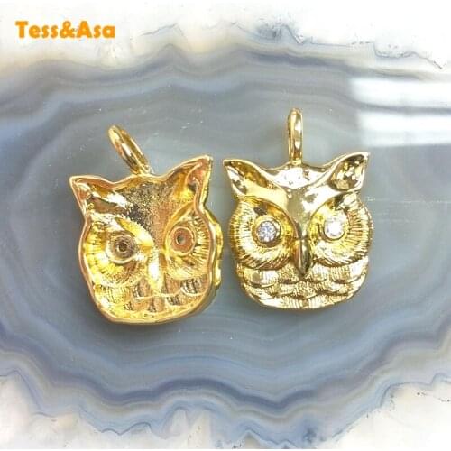 5pcs Owl Gold Brass Pendant Necklace For Women Wisdom Charm Graduation Gift Tiny Owl animal Charm Owl Women Necklace Jewelry Set