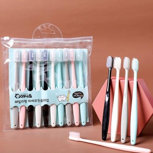 Macaron Soft Fur Gingival Protection Portable Japanese Adult Toothbrush Ten Packs Compact and Deep Cleans The Oral Cavity