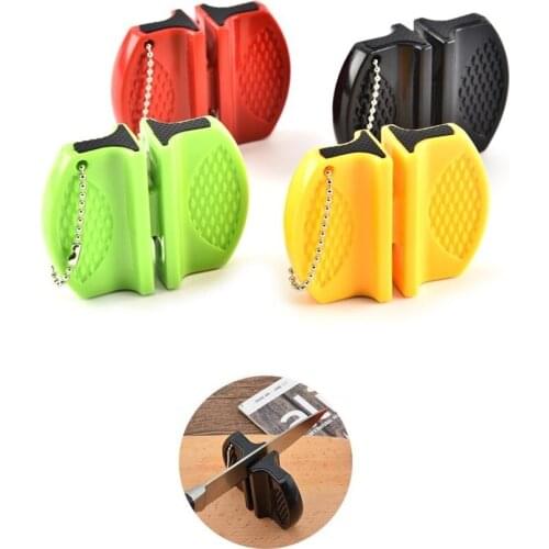 Portable Mini kitchen Knife Sharpener Kitchen Tools Accessories Creative Butterfly Type Two-stage Camping Pocket Knife Sharpener