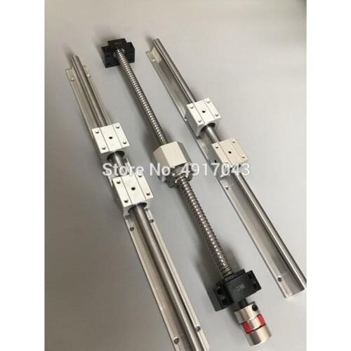 SBR20 linear guide rail 6 sets SBR20 - 400/700/700mm + SFU1605 - 450/750/750mm ballscrew + BK12 BF12 + Nut housing cnc parts