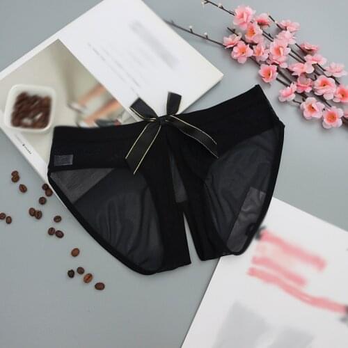 Sexy Women Lace Open Panties Ladies Sexy See Through lingeries Womens Briefs Women Bowknot Underwear