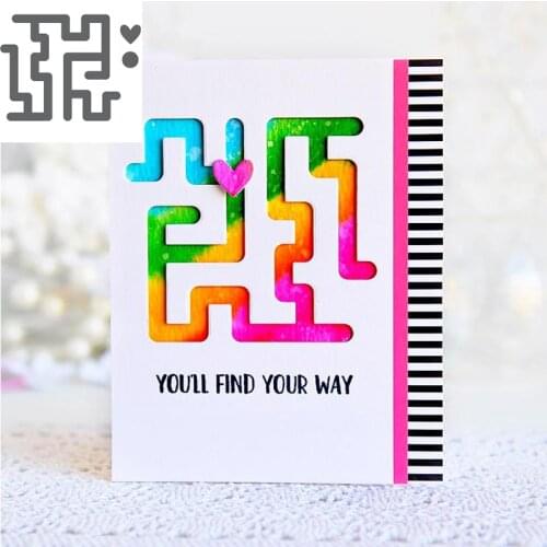 Complicated Maze Circlet Love Heart Geometry Metal Cutting Dies Set For DIY Scrapbooking Craft Cards Decor Album Die Cut 2020