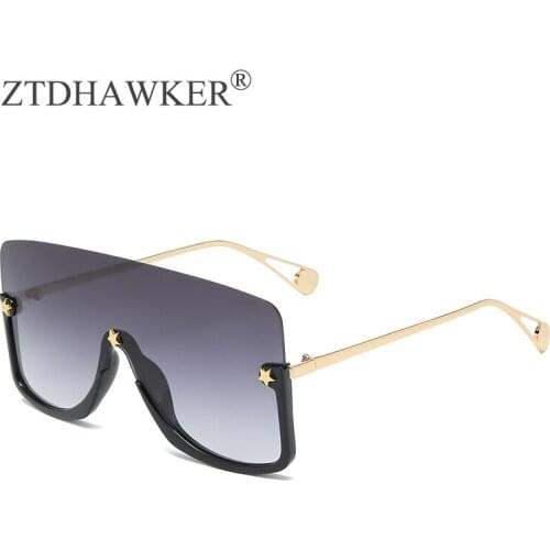 Big Frame Sunglasses Women New Fashion Ladies One-piece Mens Trendy Personality Sunscreen Outdoor Glasses