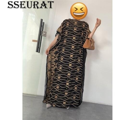 SSEURAT 2021 New Muslim Abayas Dubai Kaftan Abaya Print Dress Boubou Turkish Woman Clothes