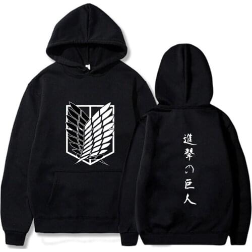2021 Anime Attack on Titan Jiyuu no Tsubasa Hoodies Long Sleeve Streetwear Harajuku Sweatshirt Men/Women Unisex Sport Hoody Tops