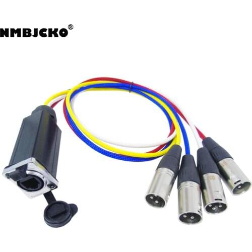 High quality 4 Channel RJ45-XLR male Snake Cable 2ft