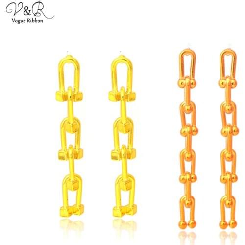 2020 New Arrival Gold Long Earring Jewelry Anodized Sparkly Shiny Metallic Gold Hoop Earrings Women Big Hoops Earings Circle