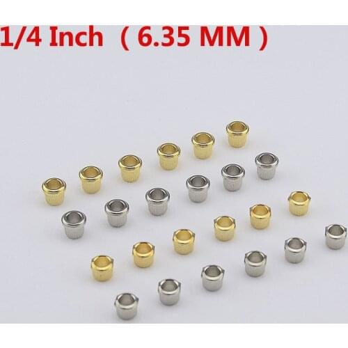 1 Set ( 6 Pieces ) Metal Vintage Guitar Machine Heads Tuners Nuts/Bushings/Ferrules ( 1/4 inch/6.35MM ) MADE IN KOREA