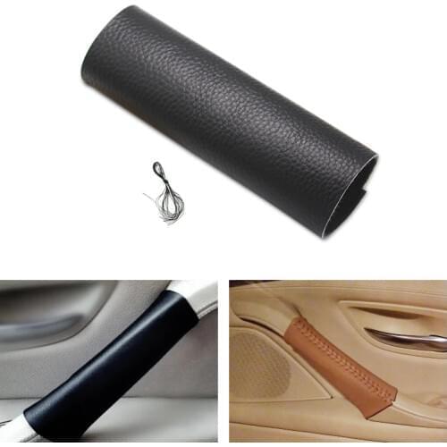 1pc Cow Leather Car Interior Door Handle Protective Cover Trim For BMW 5 Series F10 F18 2011 2012 2013 2014 2015 2016 2017