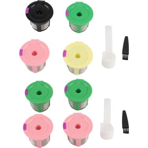 2Set Refillable Coffee Filter Cup Reusable Coffee Pod Filled Capsule Compatible For Keurig 2.0 1.0 K Cup Four Color