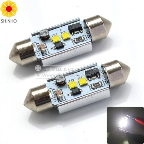 2PCS Xenon White 36mm 39mm 41mm NO ERROR Canbus 10W Error Free Festoon License Plate LED Bulbs lamp For Car Interior Dome Light