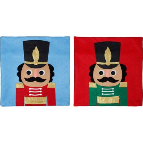 2Pcs Christmas Decorative Pillow Covers Household Lovely Soldier Pillow Slips