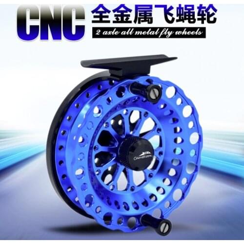 2BB CNC full Metal fly fishing Raft fish line wheel Micro-raft fishing reel No brake Hand dial reel Stainless steel main Bearing