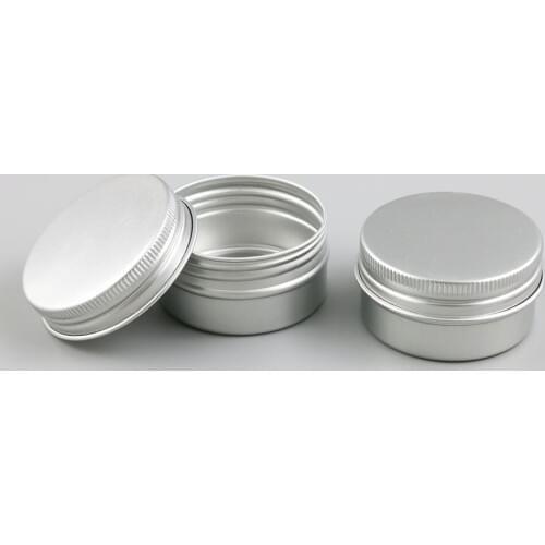 30 x Empty Travel Small 30g 30ml metal tins 1oz aluminum candy jars silver cosmetic packaging container Skin Care Cream Jar