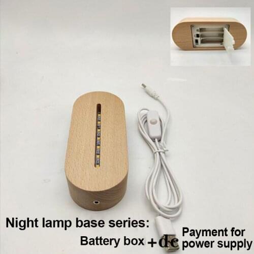 3D night light base Solid wood base Beech base Acrylic 3D light