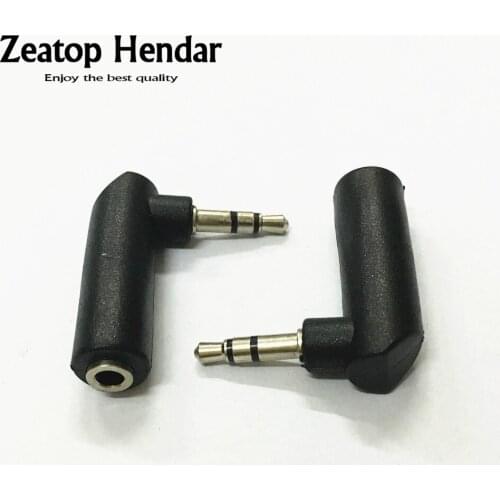 5Pcs Copper 3.5mm 3Pole 90Degree Right Angle Female to 3.5mm 3Pole Male Audio Stereo Plug L Shape Jack Adapter Connector
