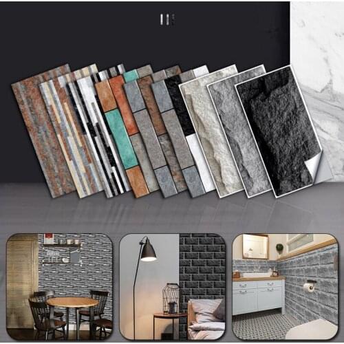 6pcs PVC Eco-friendly Waterproof Wall Stickers Matt Finish Brick Wall and Tile Sticker Wall Decor Kitchen and Dining Room Decor