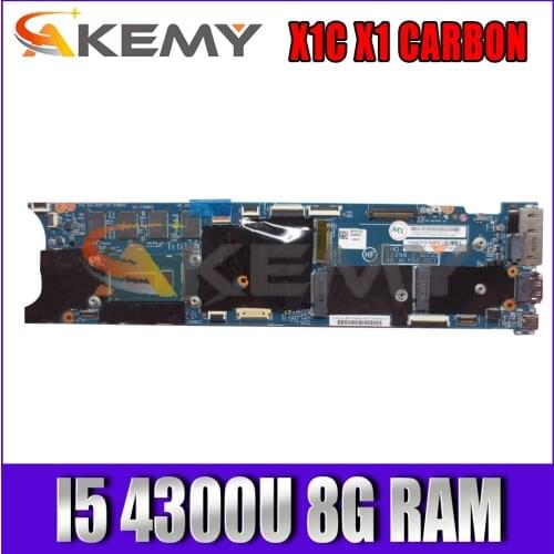 Akemy FOR Lenovo ThinkPad X1C X1 Carbon Laptop Motherboard CPU I5 4300U 8G RAM 12298-2 48.4LY26.021 48.4LY06.021 Tested 100% OK