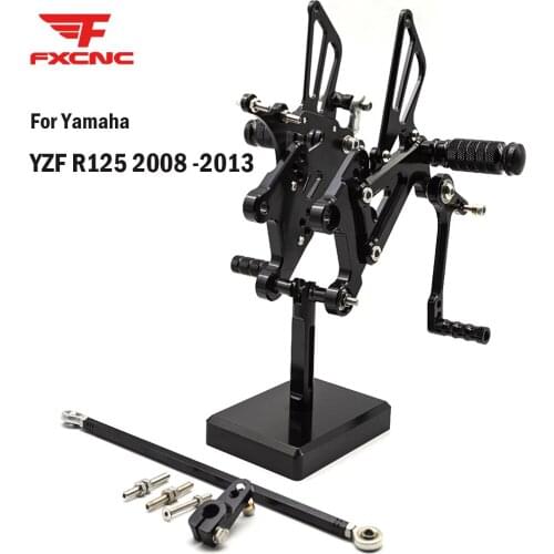 For Yamaha YZF R125 2008 2009 2013 Adjustable Motorcycle Rearset Footrest Foot Pegs Rider Rear Sets For Yamaha YZF R125 2010 11