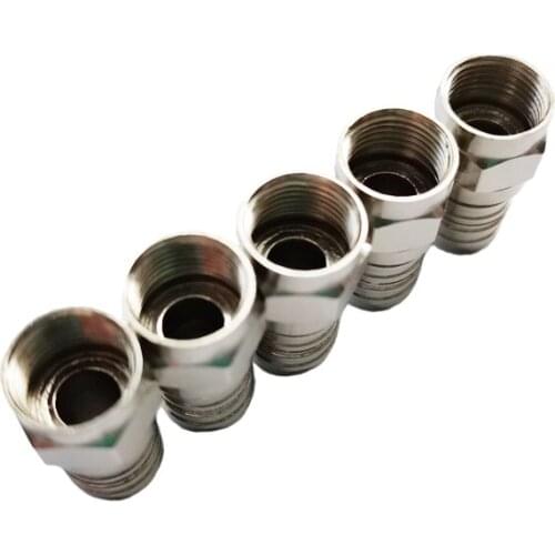 NCHTEK F Type Male Plug Straight Connector Crimp-On for RG6 Coax Cable Video TV/Free Shipping/10PCS