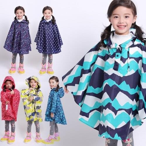 Freesmily Kids Stylish Rain Poncho Waterproof Rain Jacket Coat For Girls Boys
