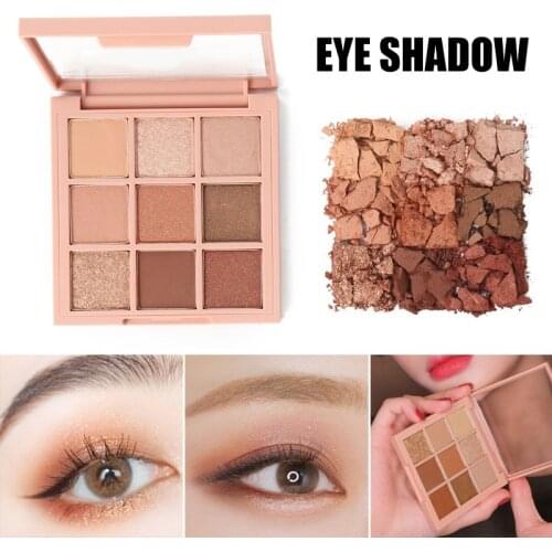 Makeup Cosmetic Eyeshadow Palette Diamond Metallic Glitter 9 Color Nude Pigmented Mini Shadow Kit MH88