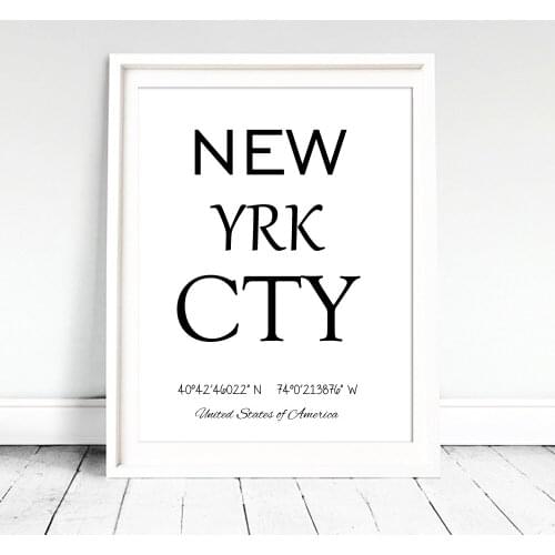 Wall Picture Canvas New York City Location United States Of America Poster Art Wall Photo Art Poster World Famous City Unframed