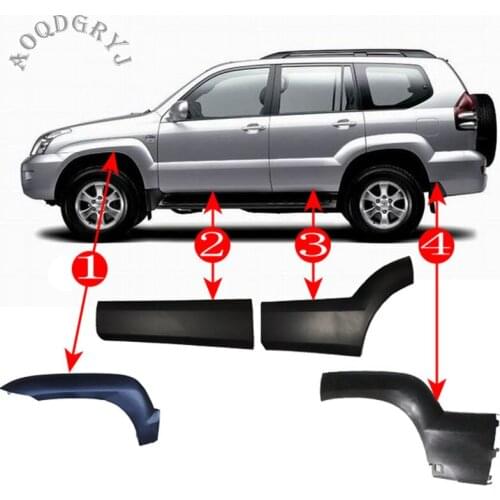 Unpainted Replace Body Kit Exterior Door Body Panels Cover Wheel Eyebrow Fende Flares Guard For Toyota Prado 120 2003-2009