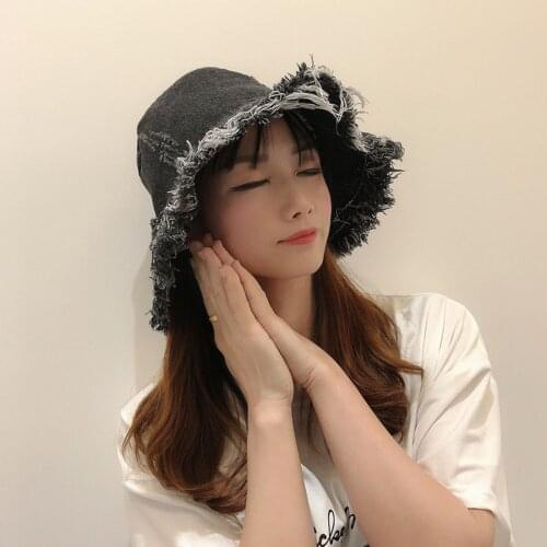 Solid Breathable Hats Women Denim Whisker Wide Rim Fisherman Hat Sunscreen Outdoors Beach Fashion Cap Шляпа Женская #P2