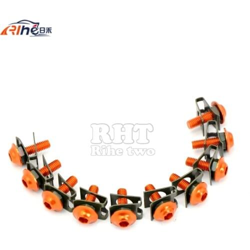 Orange Universal 6mm motorcycle fairing screw kit set screws for DUCATI 749 999 03 04 Yamaha YZF R1 R6 R3 zj-r25 Tmax T 500 530