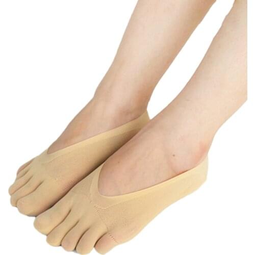 Orthopedic Compression Socks Women Toe Socks Ultra Low Cut Liner with Gel Tab Breathable ultrathin anti-skid Five-finger Socks