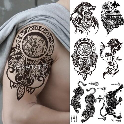 Waterproof Temporary Tattoo Sticker Arm Totem Tribe tatoo Water Transfer flame power style body art fake tatto for men