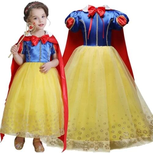 4-10 Y Toddler Girl Dress Princess New Snow White Dress Up for Girls Birthday Party Dress Halloween Carnival Party Fancy Dresses