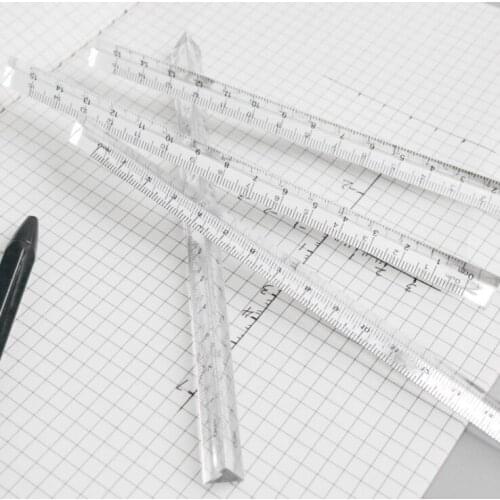 15cm Transparent Straight Ruler Students Stationery Simple Triangular Rulers Kids Scale on Both Sides Acrylic Measuring Tools