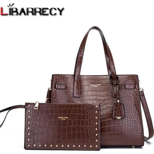 Luxury Designer Stone Grain Women Composite Bags Tassel Design Ladies Shoulder Messenger Bag Quality PU Leather Womens Handbag