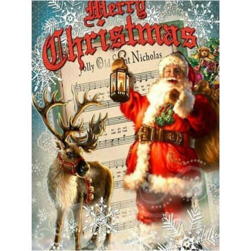 Christmas diamond mosaic embroidery santa claus puzzle painting by numbers rhinestone moose sticker daimond draw art needlework