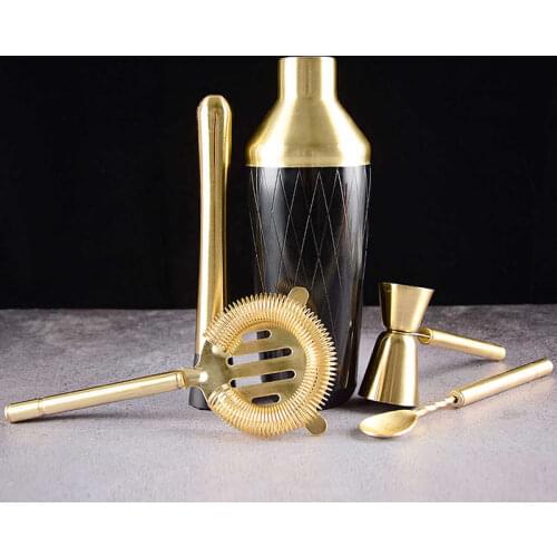 Cocktail Shaker Bar Set with Accessories - Martini Kit with Measuring Jigger and Mixing Spoon,Strainer, Muddler