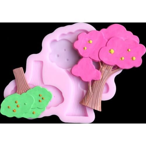 Cartoon Fruit Tree Silicone Mold Ornament Gypsum Clay Resin Candle Mold, Gumpaste Mold, Sugarcraft, Kitchen Utensils
