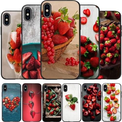 Strawberry Silicone Phone Case For iPhone 11Pro Max 11 XR XS Max X 8 7 6 6S Plus 5 5S SE 2020 Cover
