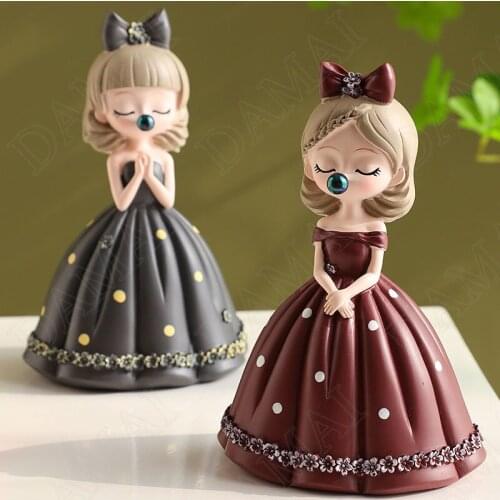 Lovely Resin Statue Bubble Girl Room Accessories Living Room Desktop European Style Statuette Home Decoration Modern Ornaments