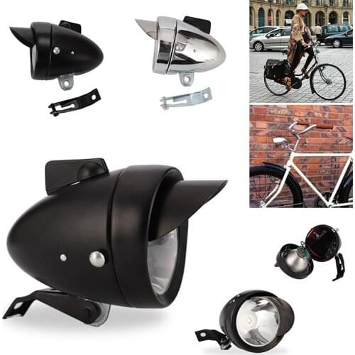 Bicycle Head Light LED Ultra Light Vintage Retro Bike Front Headlight Classic Cycling Safety Lamp Lights Accessories Vintage