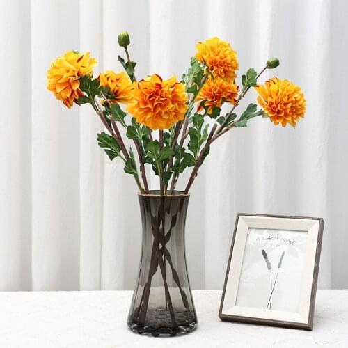High Quality Simulation Dahlia Wedding Hotel Home Living Room Decoration Photography Props Artificial Flowers