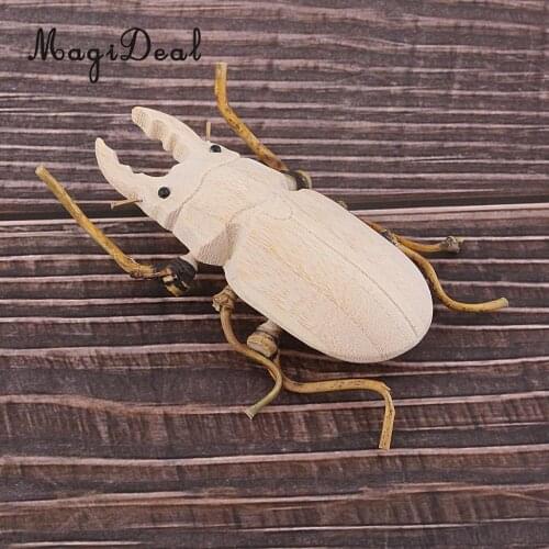 1 Piece Wooden Educational Toys, Wood and Bamboo Bugs Shape Prank Toy