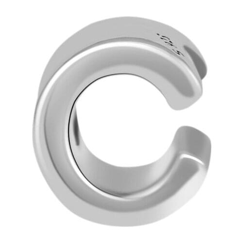 100% Real 925 Sterling Silver Letter C Alphabet Charms Beads for Women Fits Pandora Bracelets DIY Charm Silver 925 Jewelry
