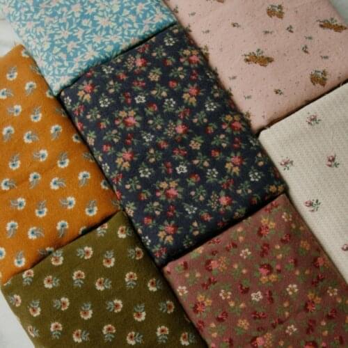 140x50cm Customized New Autumn Winter Idyllic Small Floral Brushed Cotton Fabric, making Childrens Clothing Doll Clothes cloth