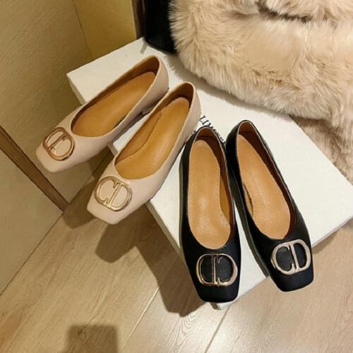 ZawsThia 2021 Luxury Brand Chunky Low Heel Shoes Closed Toe Heels Loafers Soft PU Women Loafers Slip-on Pumps Large Size 33 43